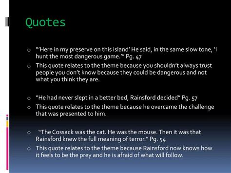 The Most Dangerous Game Theme Quotes slidesharedocs