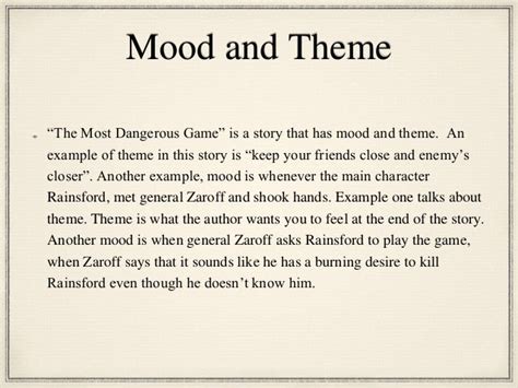 The Most Dangerous Game Theme Statement slidesharedocs
