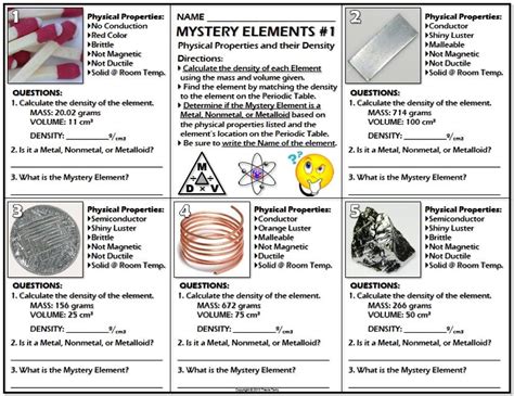 The Mystery Of Matter Unruly Elements Worksheet Answers