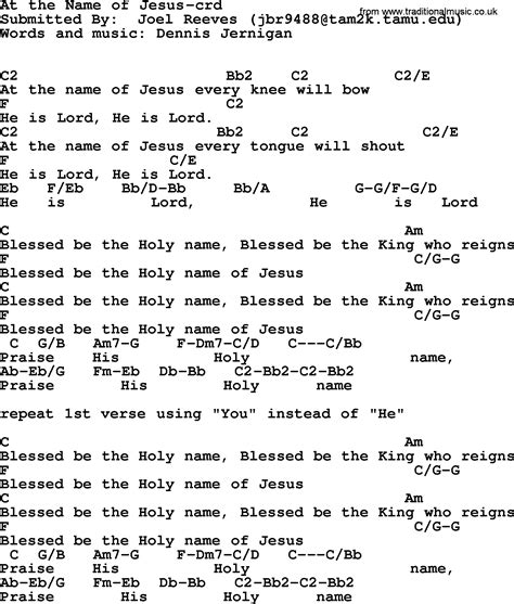 The Name Of Jesus Chords - Ultimate Guitar