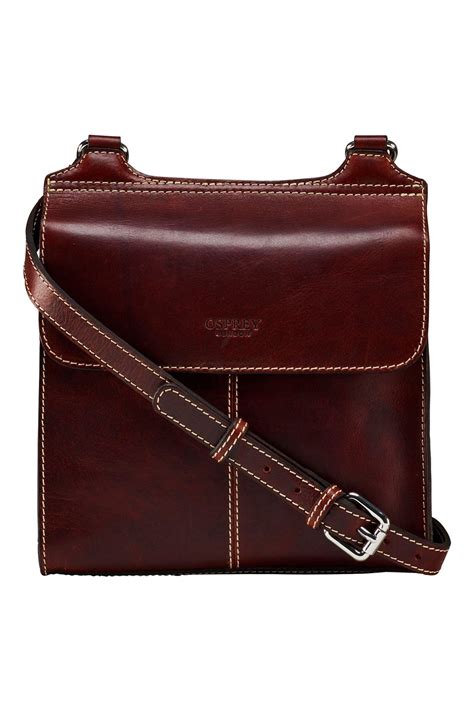 The Narissa Leather Cross-Body in cognac OSPREY LONDON