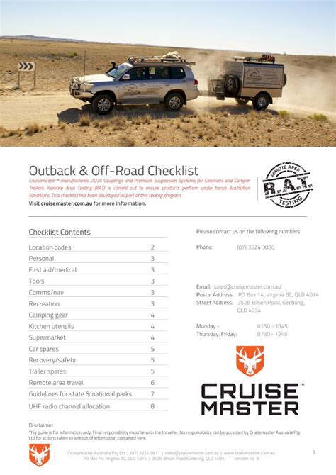 The Off-Road Checklist