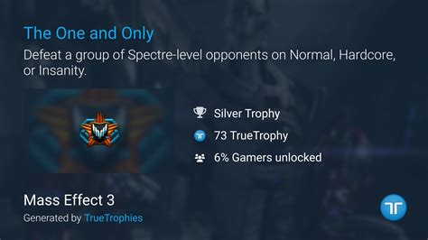 The One and Only Trophy in Mass Effect 3 PlayStationTrophies.org