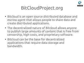 helps bitcloud demonstration