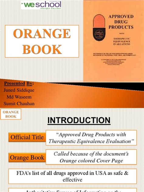 The Orange Book - Food and Drug Administration