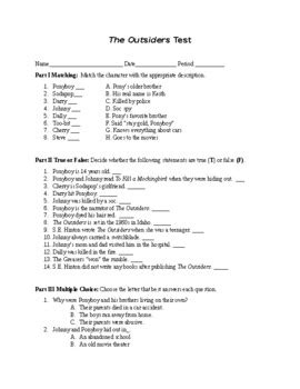 The Outsiders Test And Answer Key