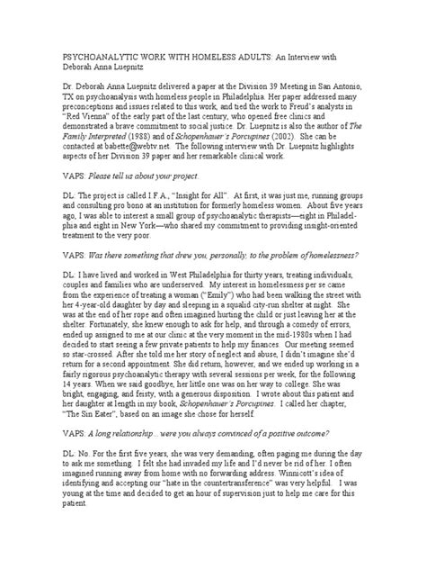 The Personal and the Political An Interview with Deborah Luepnitz ...