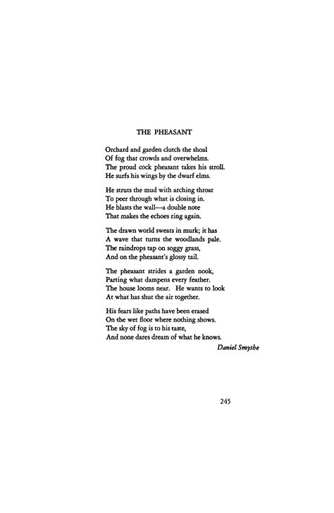 The Pheasant by Daniel W. Smythe Poetry Magazine