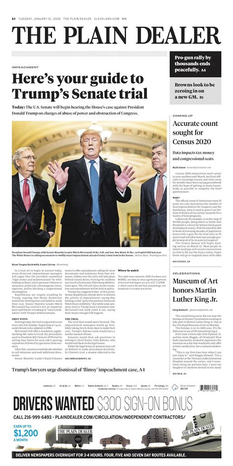 The Plain Dealer’s front page for April 10, 2024