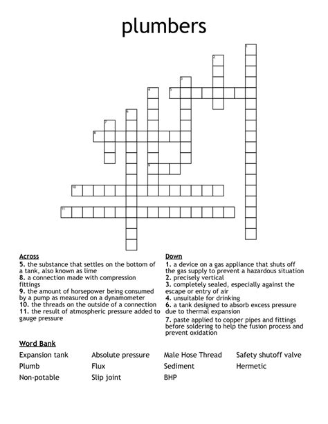The Plumbers Client Wanted To Add Crossword