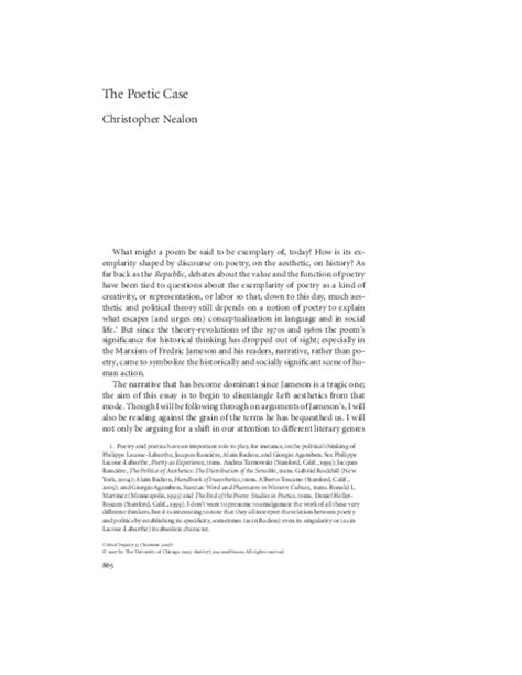 The Poetic Case by Chris Nealon