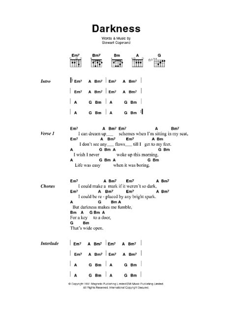 The Police - Darkness Chords - ChordU