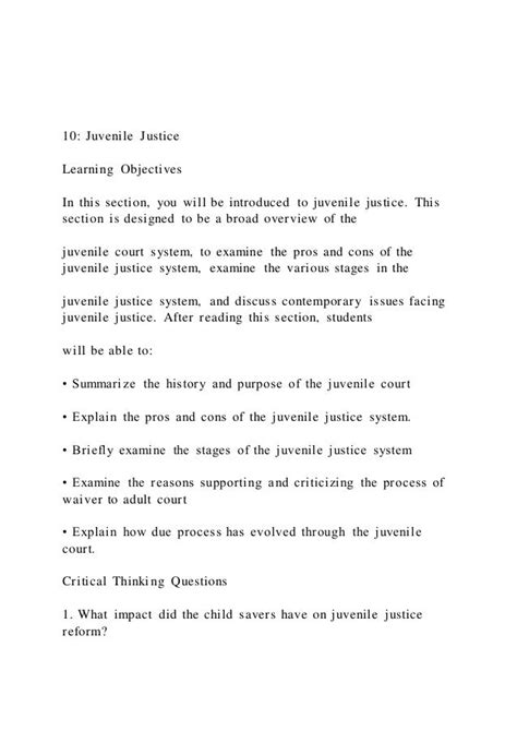 The Primary Objective Of The Juvenile Court Is