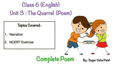 The Quarrel, Class 6 English Poem 3 Explanation, Question …