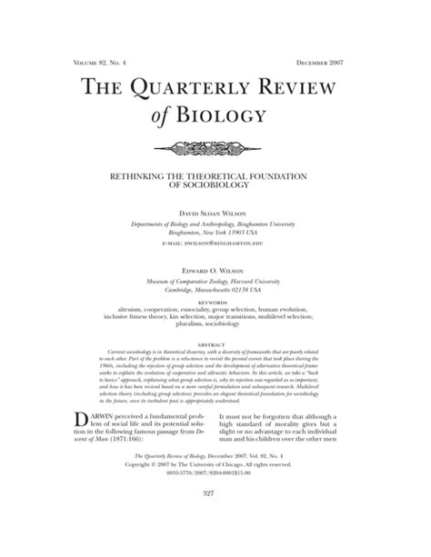 The Quarterly Review of Biology: About