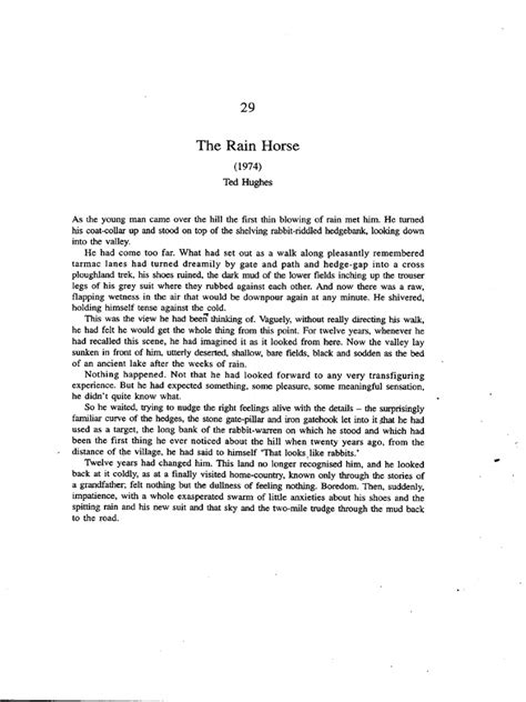 The Rain Horse by Ted Hughes PDF Nature - Scribd