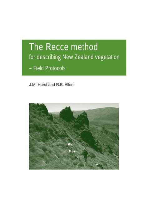 The Recce method for describing New Zealand vegetation …