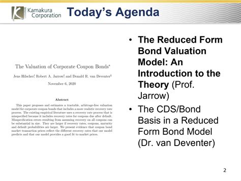 The Reduced Form Model Explanation for the Bond/CDS Basis Kamakura