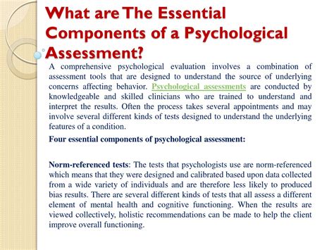 The Role Of Psychological Assessment On Counseling And.