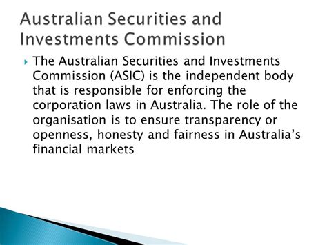 The Role of ASIC in Enforcing Regulations