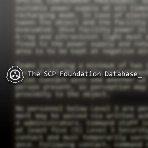 The SCP Foundation Database.