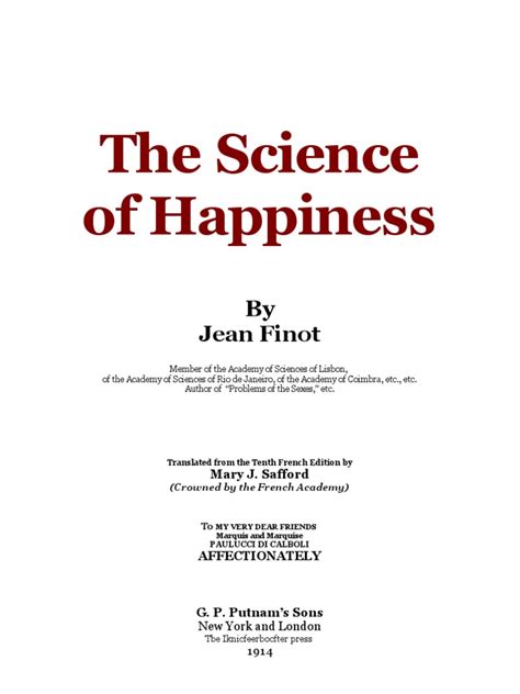 The Science of Happiness Jean Finot