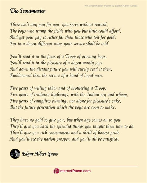 The Scoutmaster Poem by Edgar Albert Guest