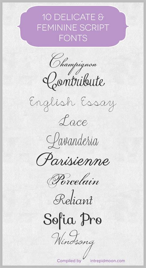 The Script Font Collection 10 Delicate + Feminine Script Fonts