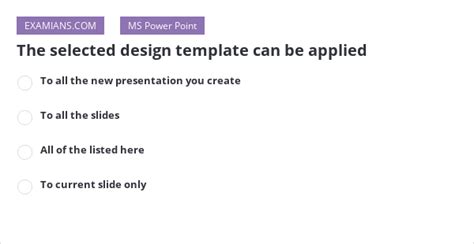 The Selected Design Template Can Be Applied