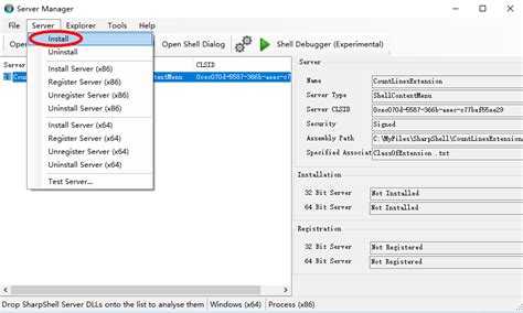 The Server Registration Manager Tool - sharpshell