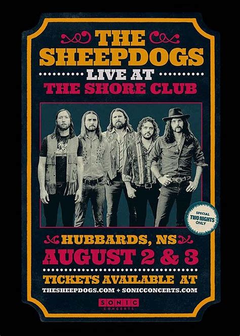 The Sheepdogs Hubbards Tickets, The Shore Club, 02 Aug 2024 – …