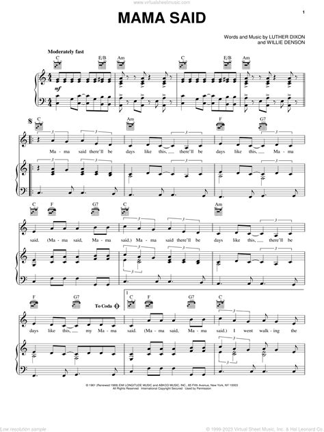 The Shirelles - Mama Said - Chordie - Guitar Chords, Guitar Tabs …