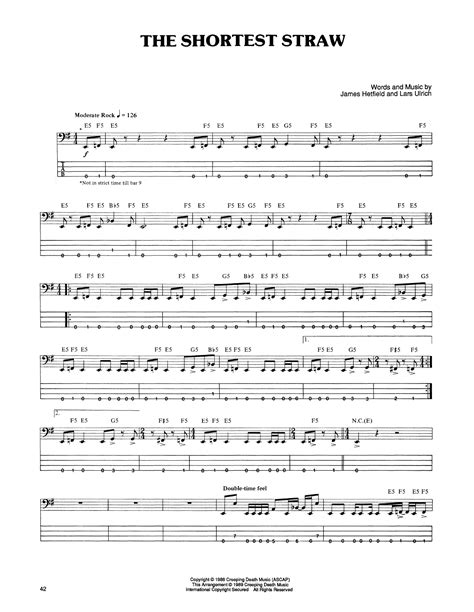 The Shortest Straw Tab by Metallica - Guitar Tabs with Rhythm