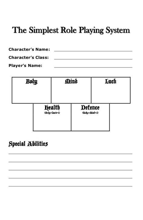 The Simplest Role Playing System Part 2 JenEric Designs