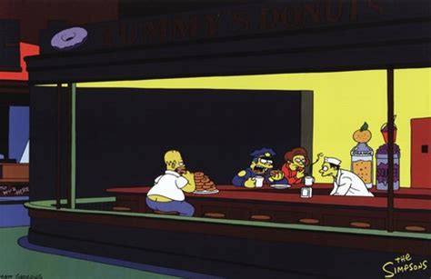 The Simpsons Nighthawks Spoof - Fulcrum Gallery