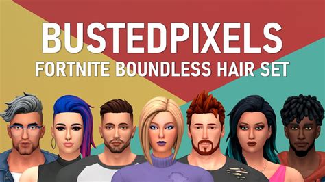 The Sims 4 Fortnite Boundless Hair Set by BustedPixels