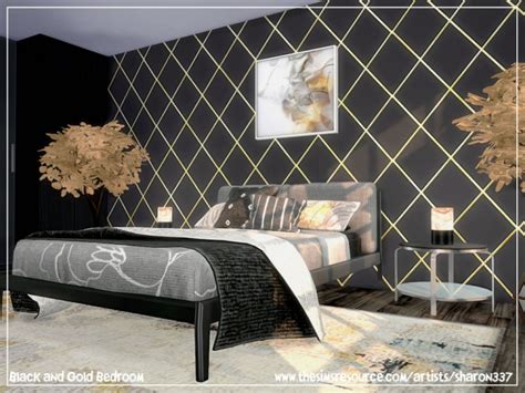 The Sims Resource - Black and Gold Bedroom