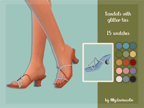 The Sims Resource - Sandals with glitter ties