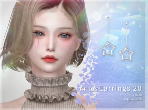 The Sims Resource - long star earrings / 20