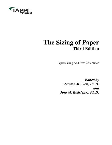 The Sizing of Paper - TAPPI