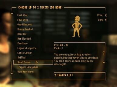 The Small Frame Trait sucks. - Fallout: New Vegas - GameFAQs