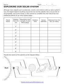 The Solar System Answer Key