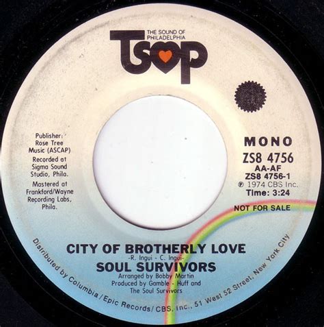 The Soul Survivors - City of Brorherly Love lyrics