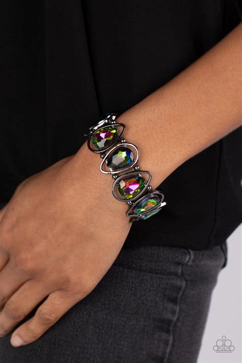 The Sparkle Society - Multi Color - Oil Spill Bracelet - Paparazzi ...