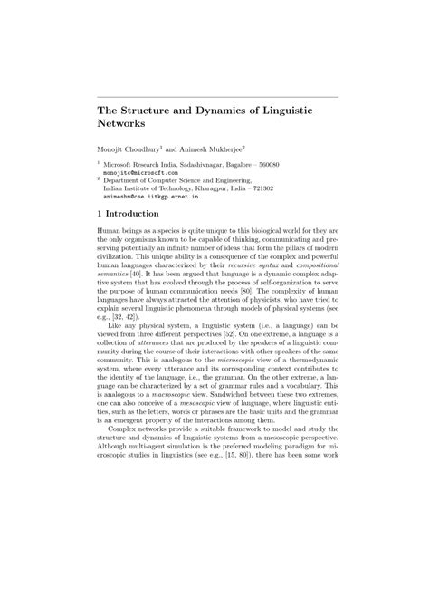 The Structure and Dynamics of Linguistic Networks