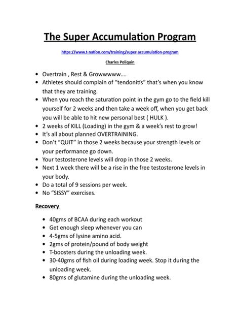 The Super Accumulation Program