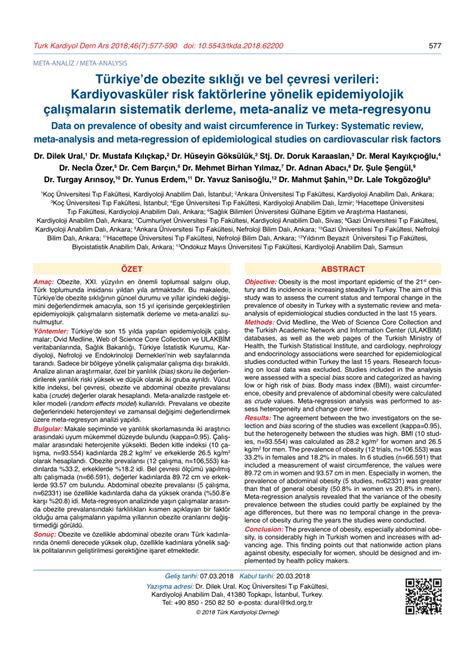 The Systematic Review of the Studies Conducted in Turkey on .
