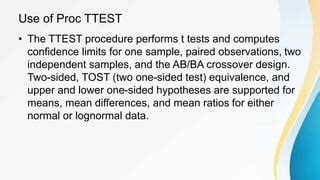 The TTEST Procedure - WPI