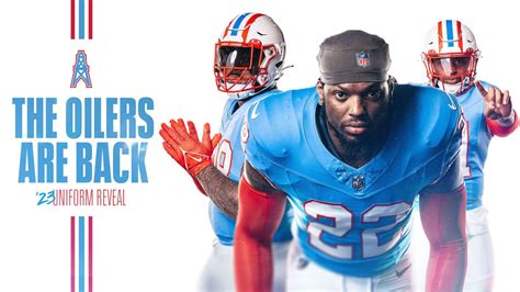 The Tennessee Titans will wear throwback Oilers uniforms honoring the team’s history