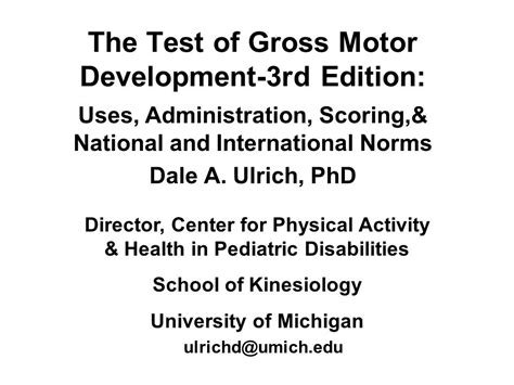 The Test of Gross Motor Development3rd Edition ppt video online